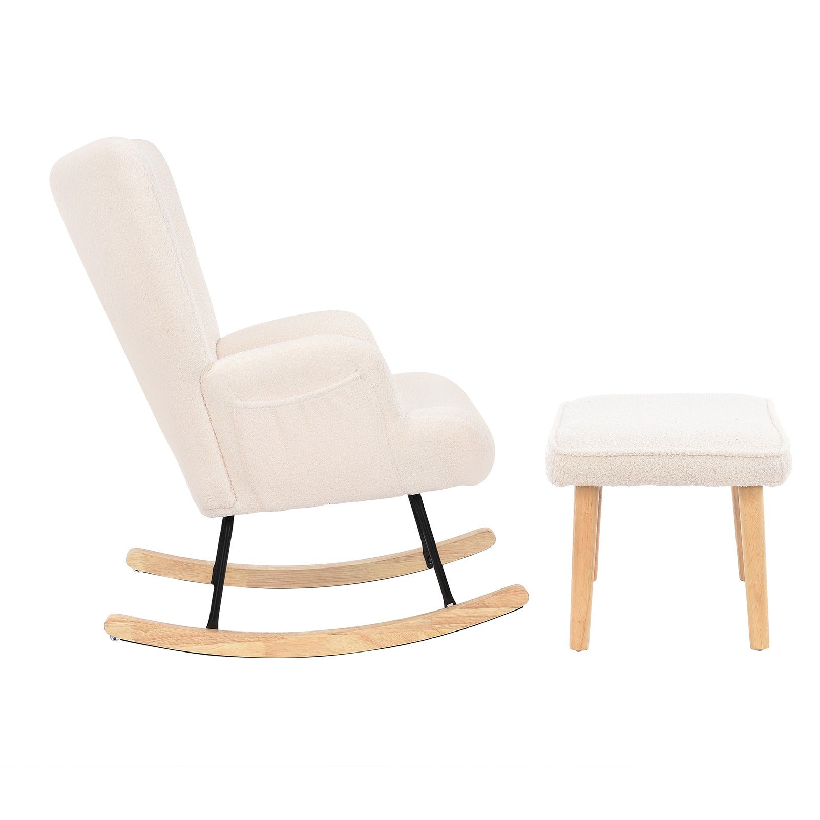 Fauteuil à bascule allaitement avec repose pied - Blanc - Fauteuil à bascule allaitement