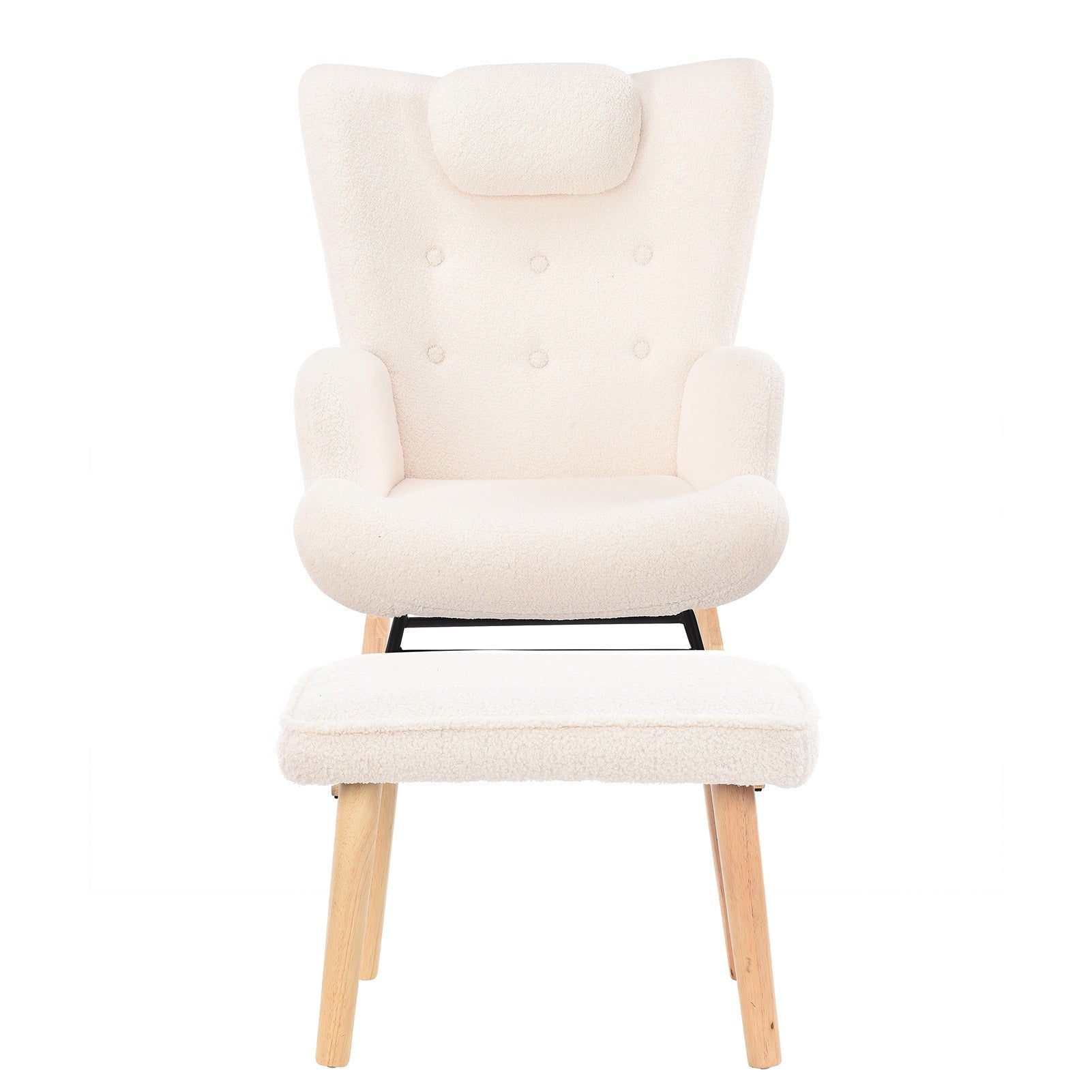 Fauteuil à bascule allaitement avec repose pied - Blanc - Fauteuil à bascule allaitement