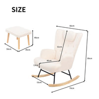 Fauteuil à bascule allaitement avec repose pied - Blanc - Fauteuil à bascule allaitement