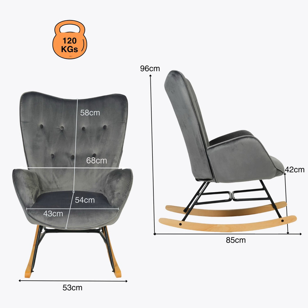 Fauteuil à bascule allaitement cosy - Gris - Fauteuil à bascule allaitement