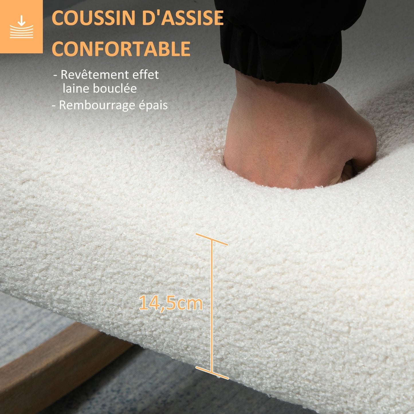 Fauteuil à bascule allaitement scandinave - Blanc - Fauteuil à bascule allaitement