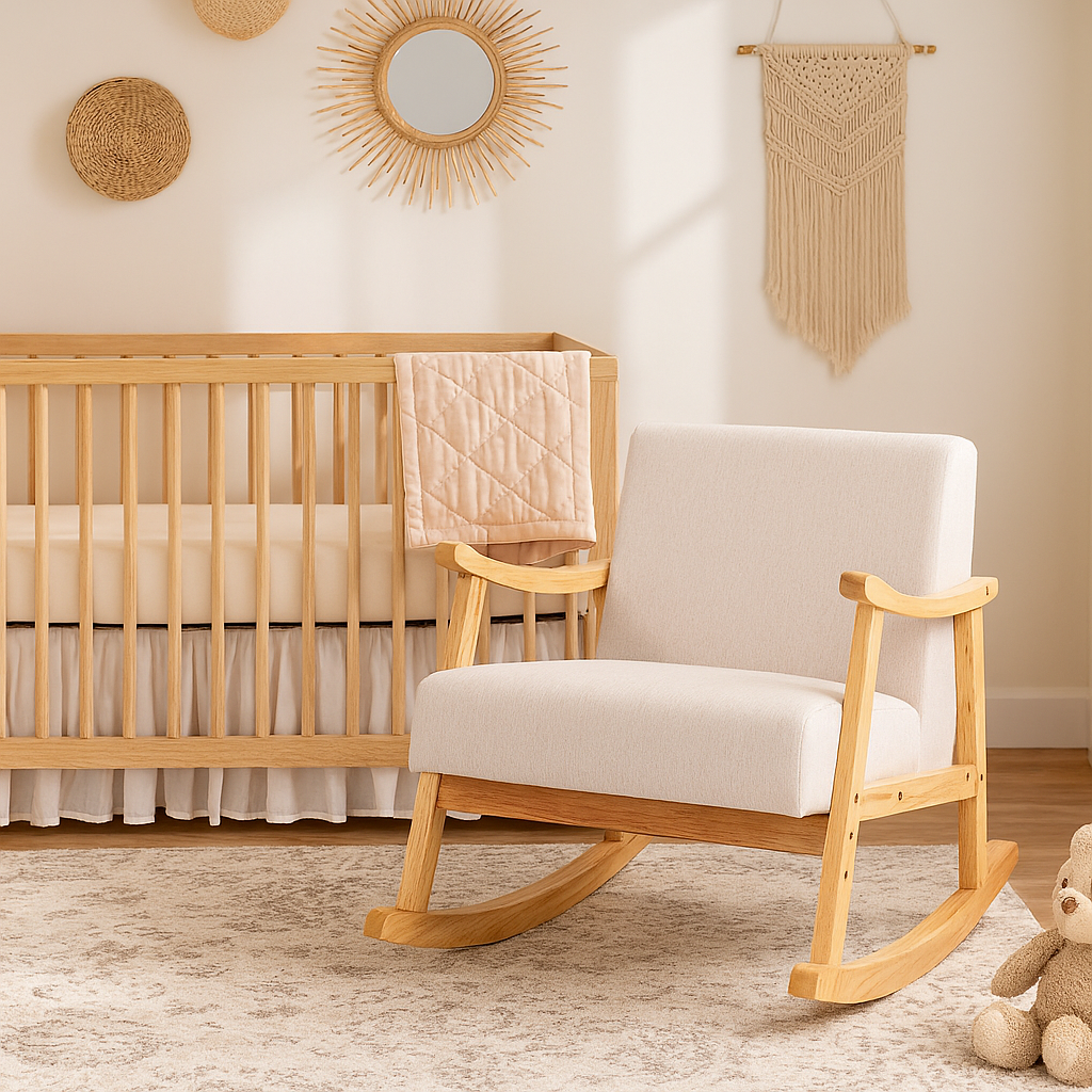 Fauteuil à bascule d’allaitement - beige - Fauteuil à bascule allaitement