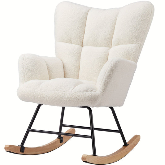 Fauteuil à bascule pour allaiter blanc - Blanc - Fauteuil à bascule allaitement
