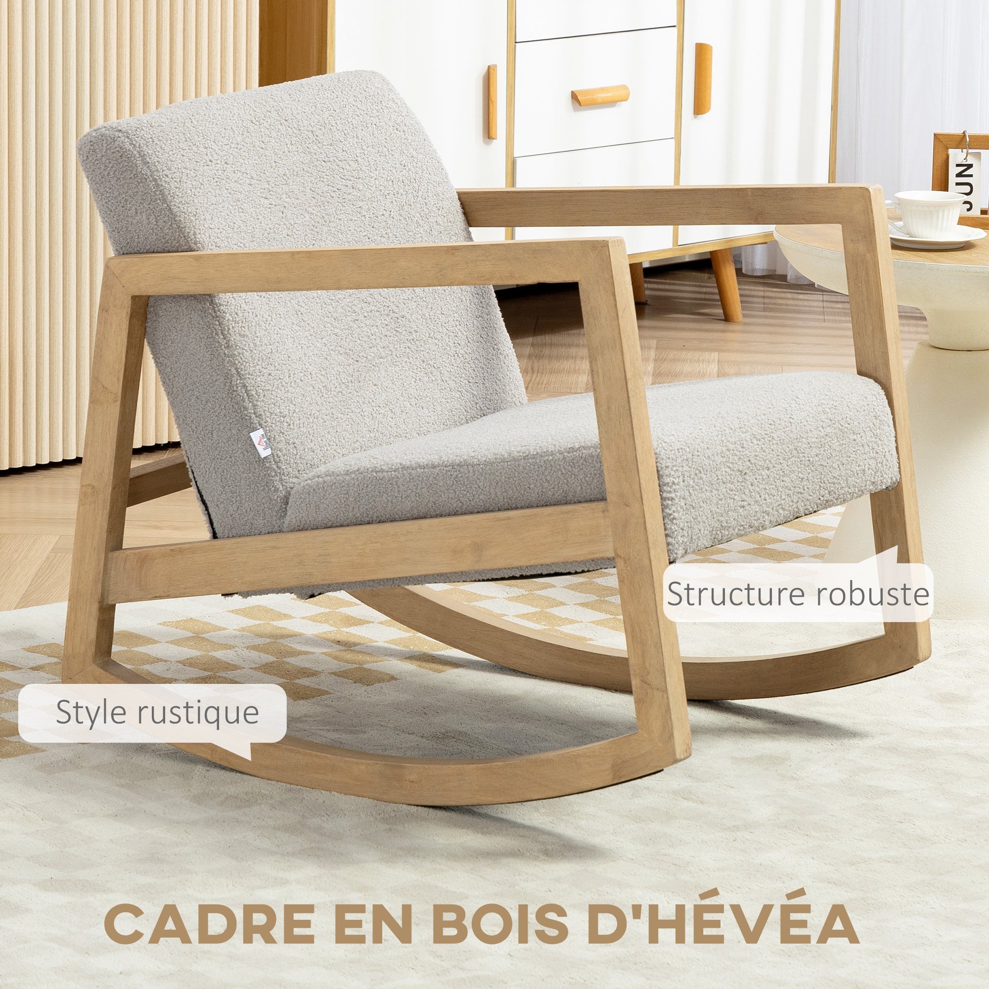 Fauteuil d’allaitement à bascule - Gris - Fauteuil à bascule allaitement