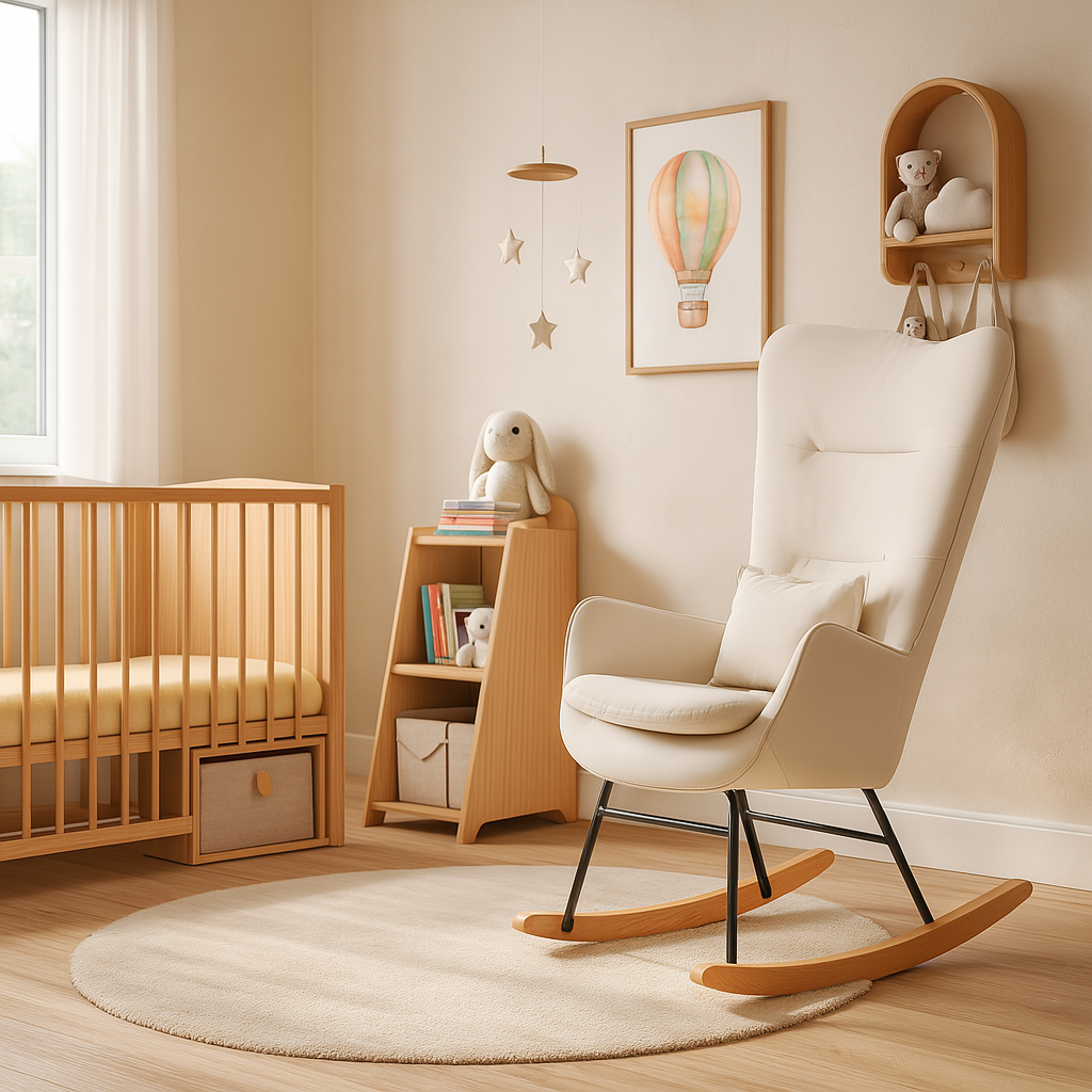 Fauteuil d’allaitement à bascule adulte - Crème - Fauteuil à bascule allaitement