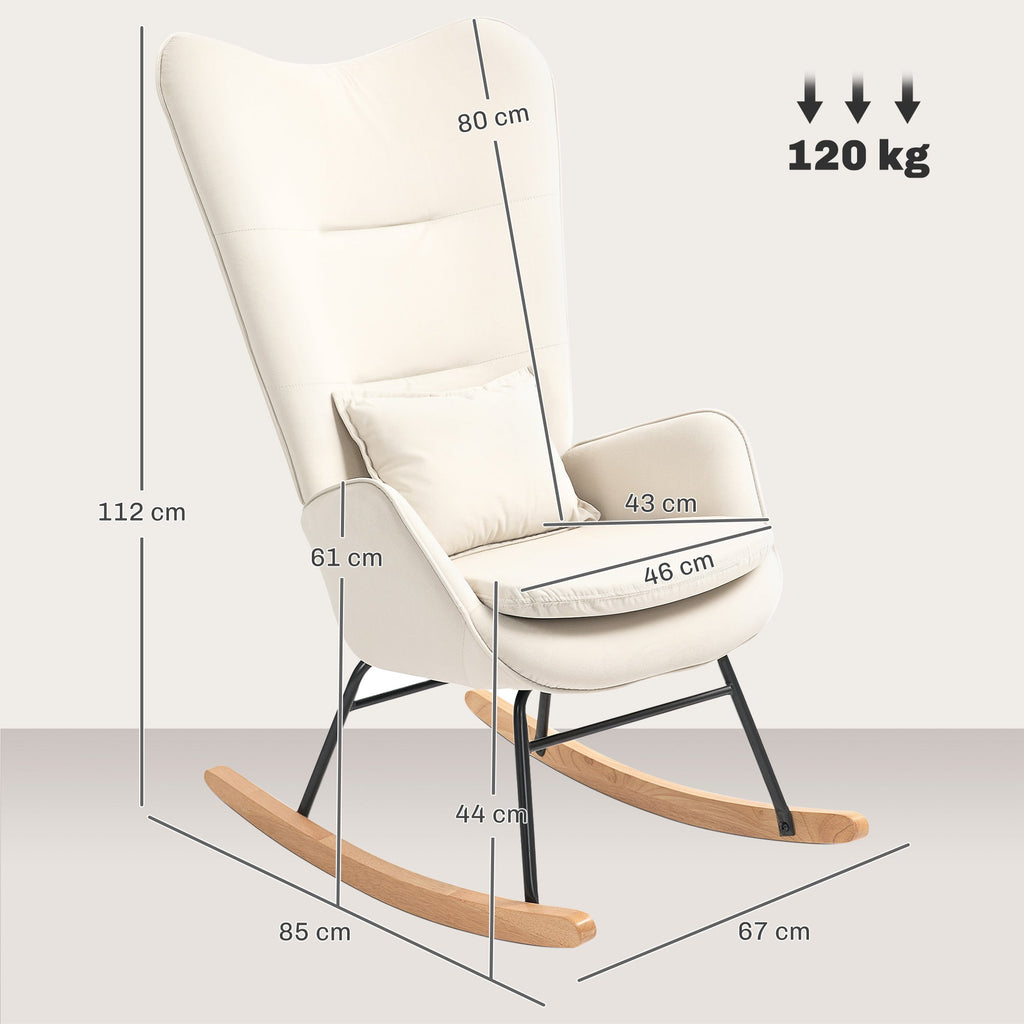 Fauteuil d’allaitement à bascule adulte - Crème - Fauteuil à bascule allaitement