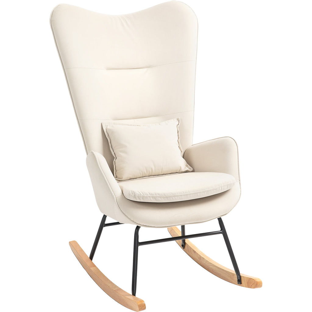 Fauteuil d’allaitement à bascule adulte - Crème - Fauteuil à bascule allaitement