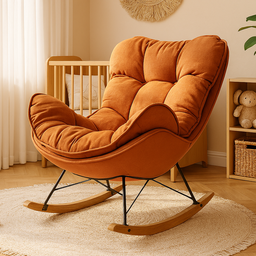 Fauteuil d’allaitement à bascule cocoon - Orange - Fauteuil à bascule allaitement