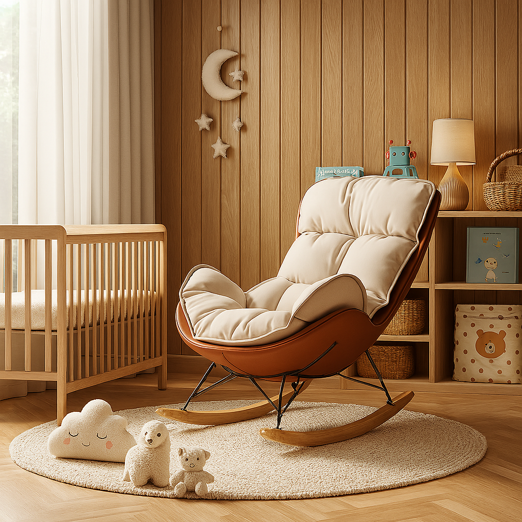 Fauteuil d’allaitement à bascule cocoon beige - Beige - Fauteuil à bascule allaitement