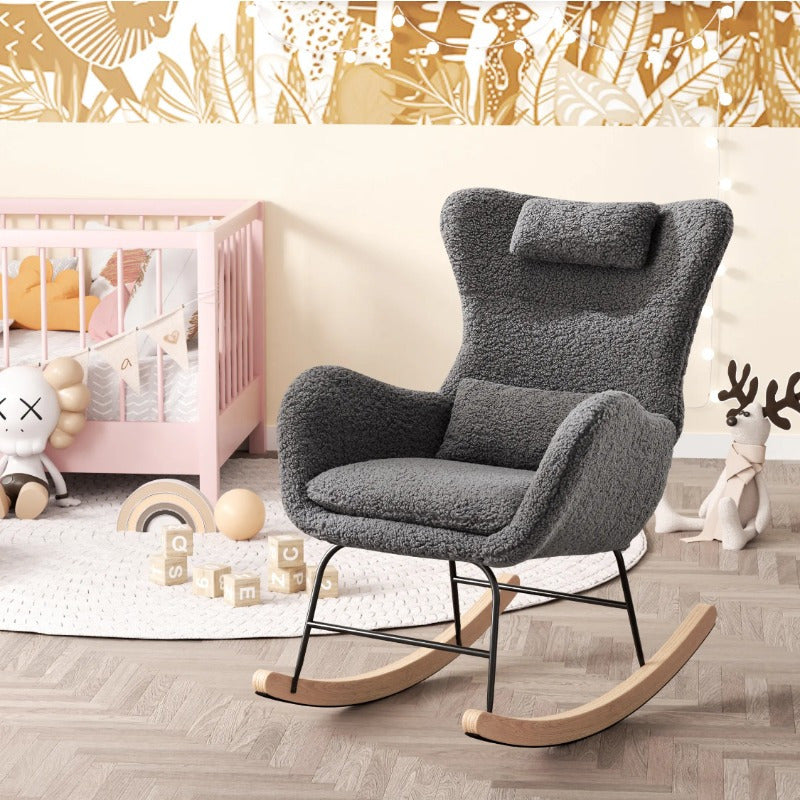 Fauteuil d’allaitement à bascule haut de gamme - Gris - Fauteuil à bascule allaitement