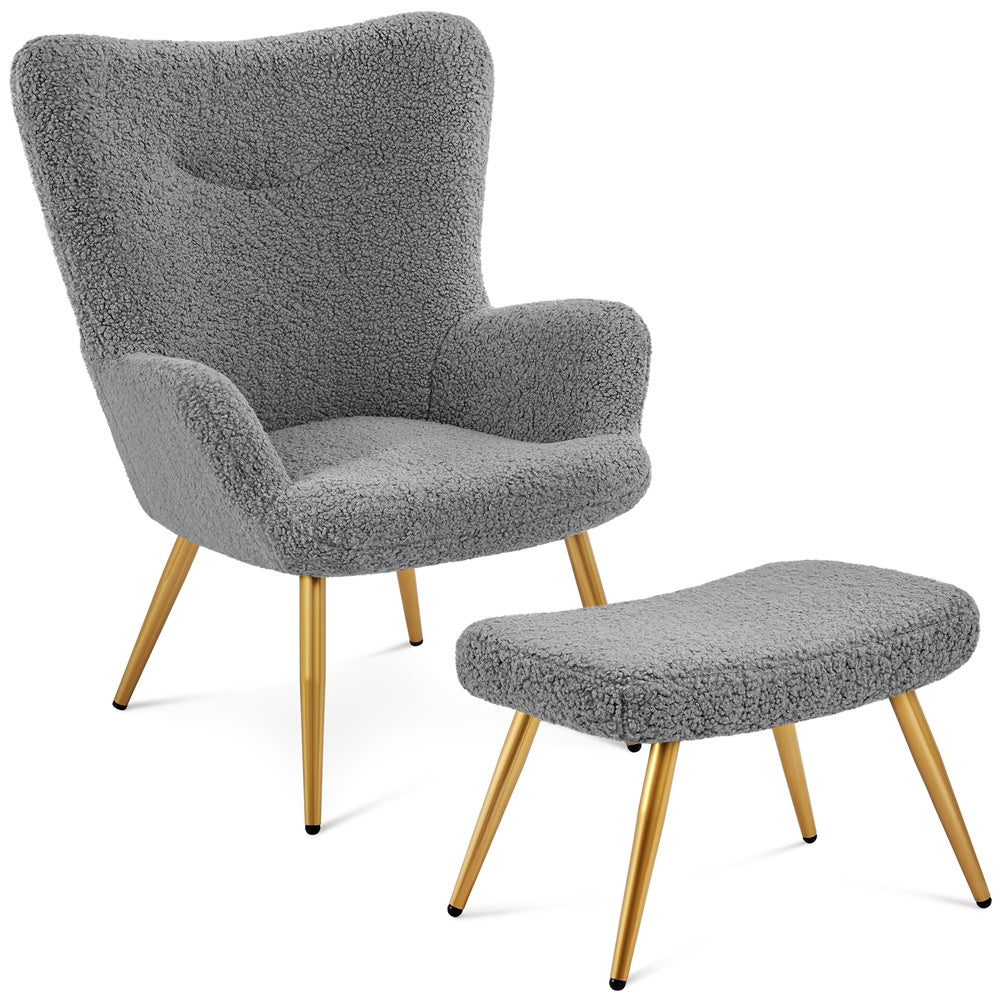 Fauteuil d’allaitement avec repose pied - Gris - Fauteuil d’allaitement