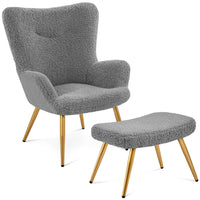 Fauteuil d’allaitement avec repose pied - Gris - Fauteuil d’allaitement