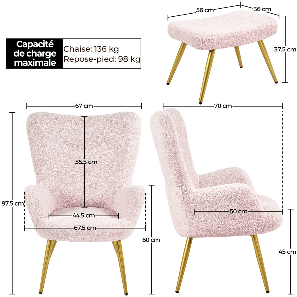 Fauteuil d’allaitement confort - Rose - Fauteuil d’allaitement
