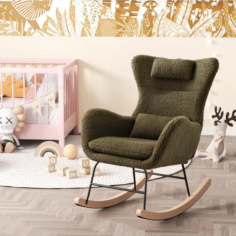 Fauteuil design à bascule pour allaitement - Vert - Fauteuil à bascule allaitement