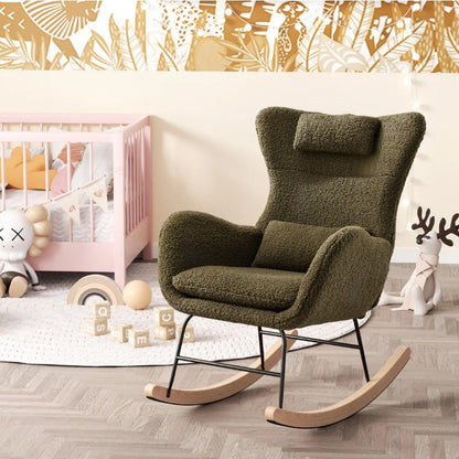 Fauteuil design à bascule pour allaitement - Vert - Fauteuil à bascule allaitement