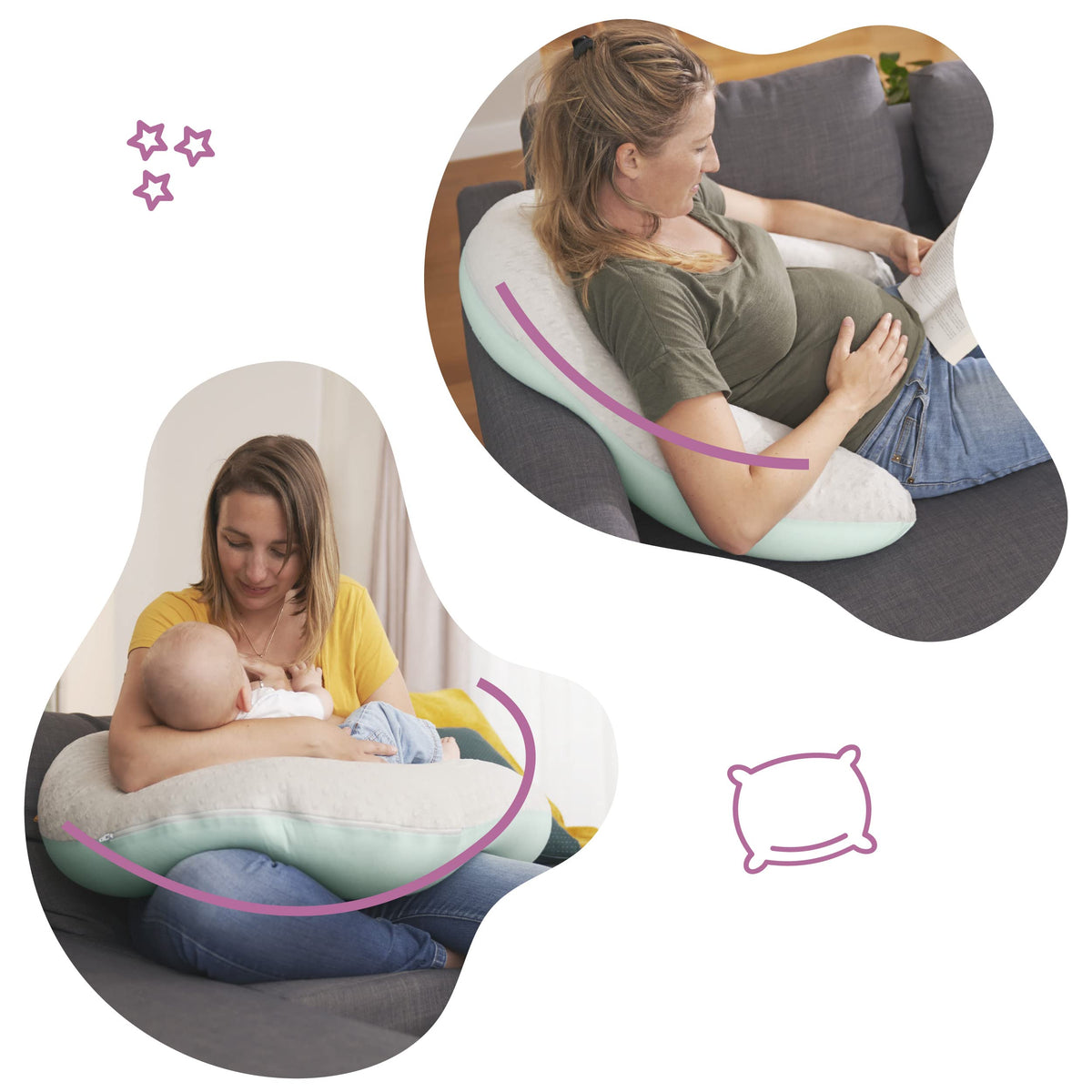 Microbilles coussin allaitement - Blanc