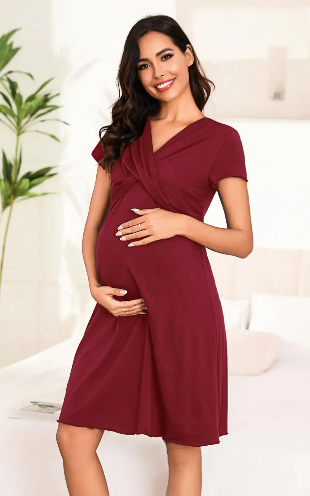 Nuisette allaitement coton vin rouge