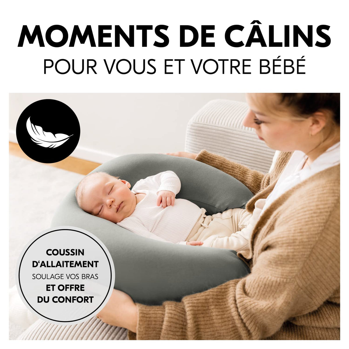 Petit coussin microbilles allaitement - Anthracite