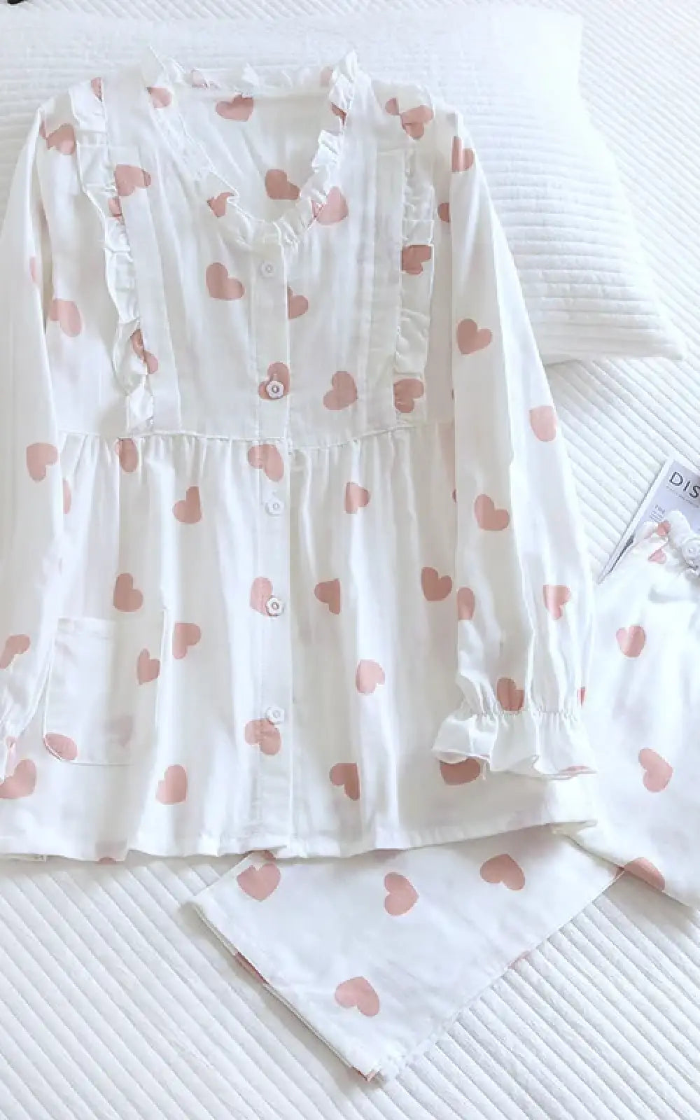 Pyjama allaitement coton, haut boutonné