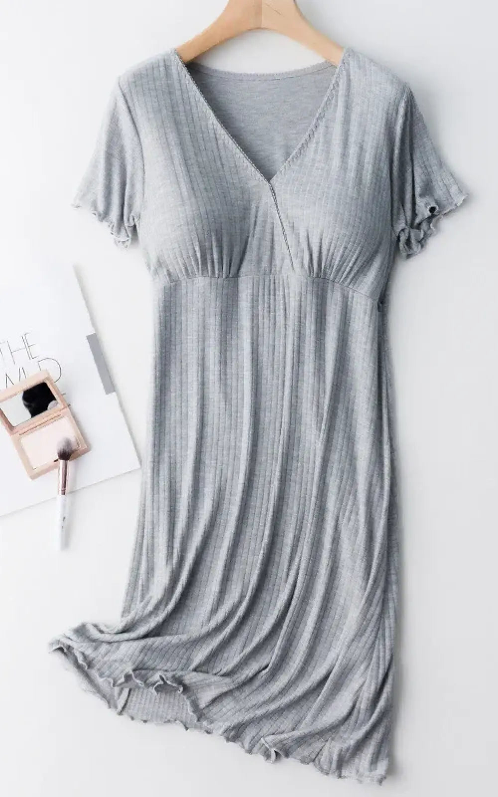 Pyjama été allaitement gris