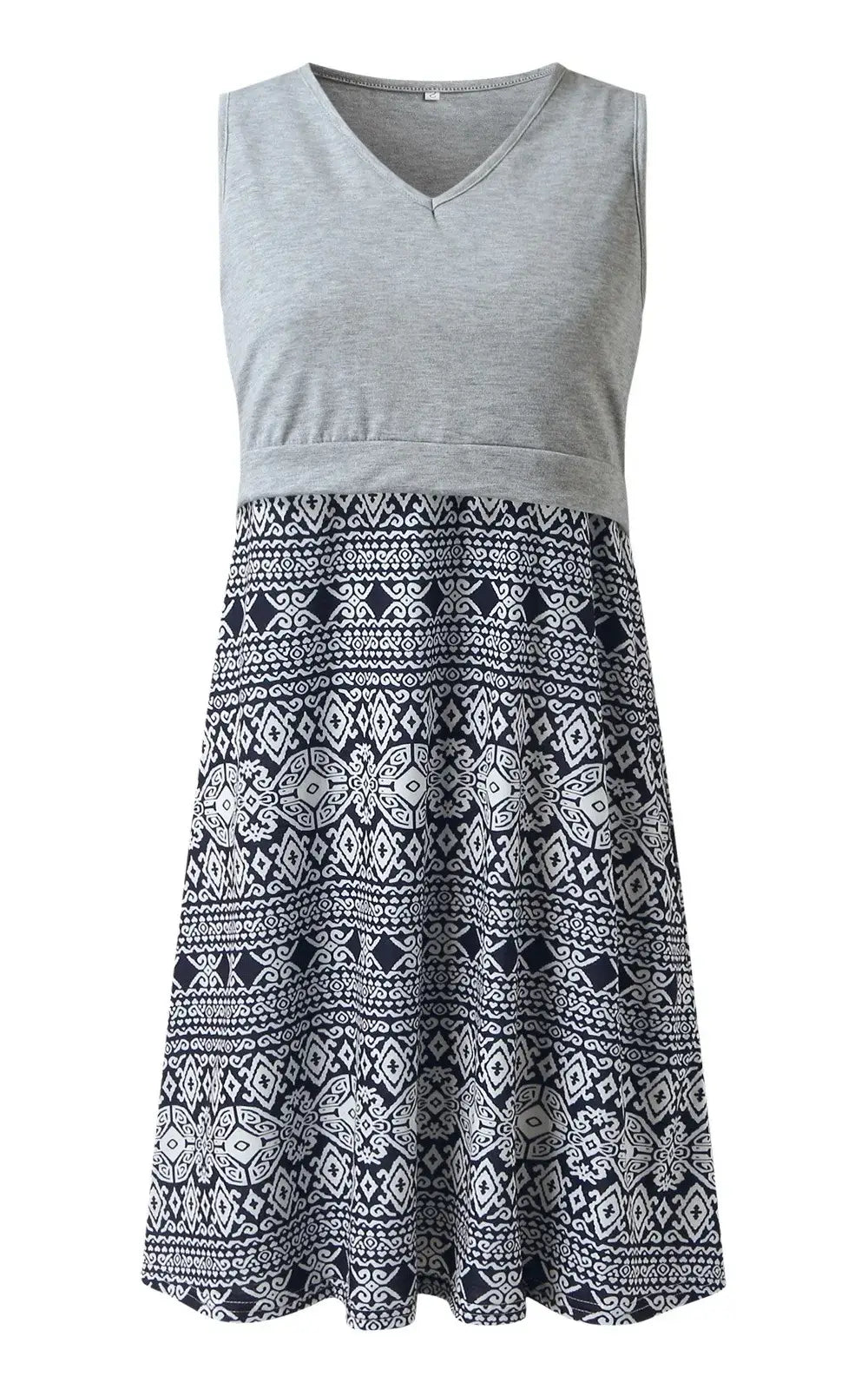 Robe allaitement bicolore imprimée, vue 3