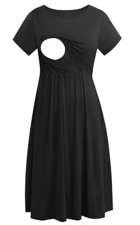 Robe allaitement bicolore rayée noir