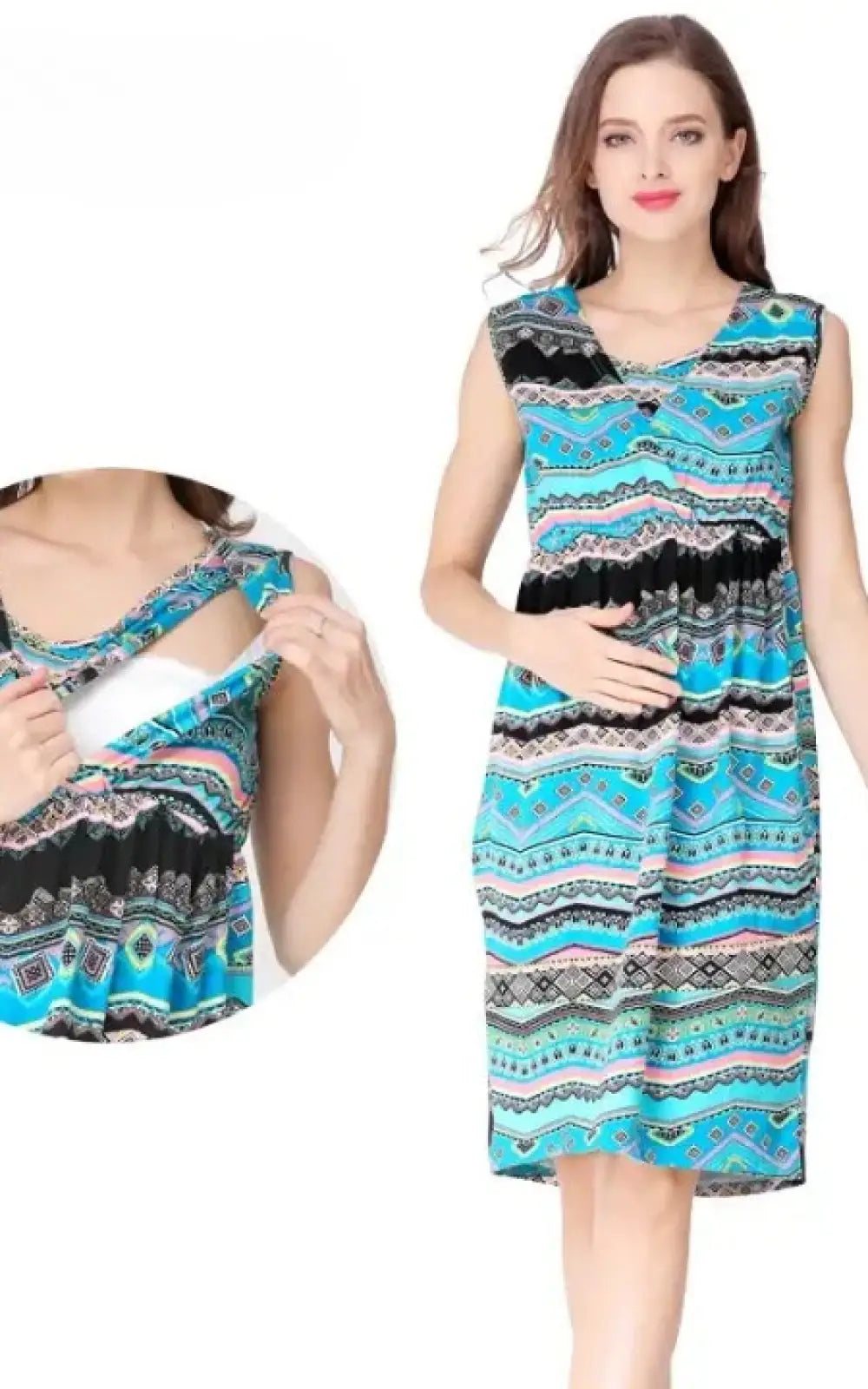 Robe allaitement bleu, vue 1