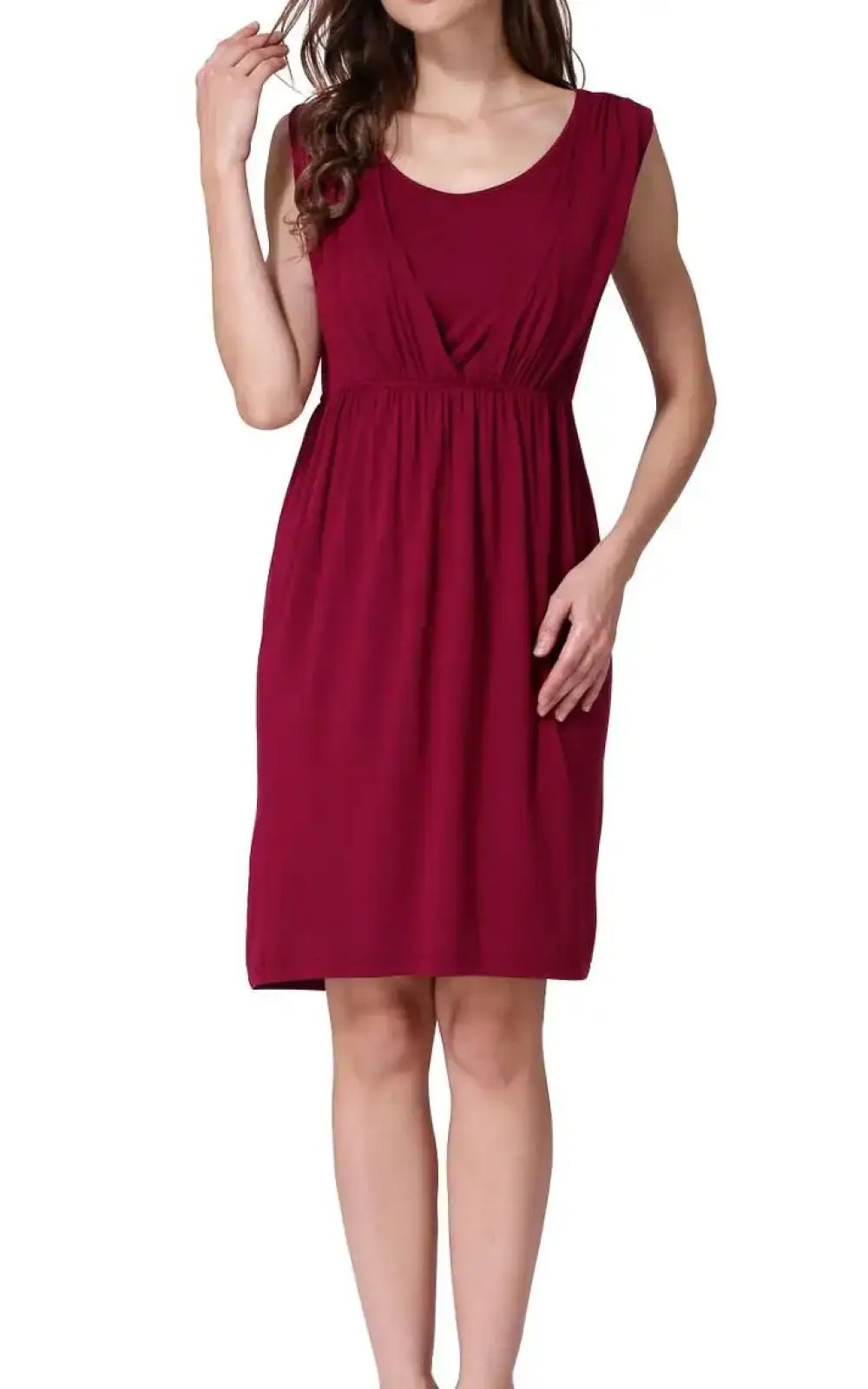 Robe allaitement bleu marine, coloris rouge