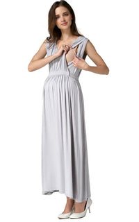 Robe allaitement cérémonie argenté