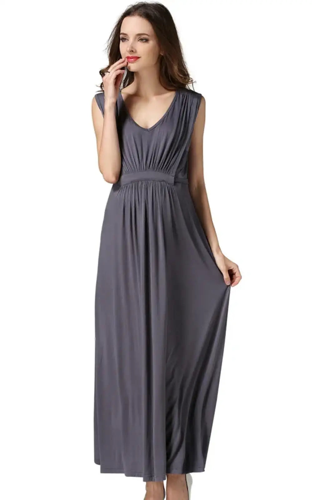 Robe allaitement cérémonie gris foncé