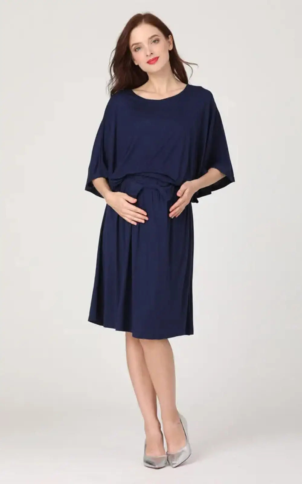 Robe allaitement chic bleu marine