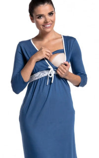 Robe allaitement dentelle bleu clair