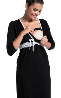 Robe allaitement dentelle noir