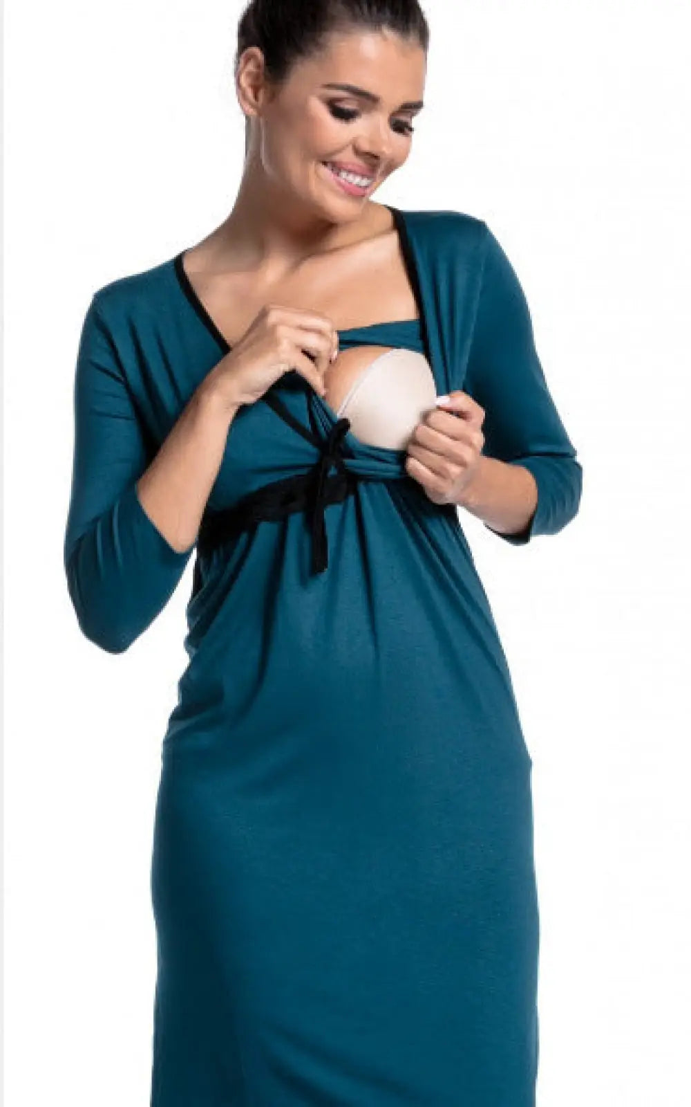 Robe allaitement dentelle vert