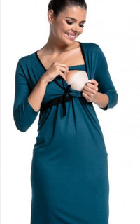 Robe allaitement dentelle vert