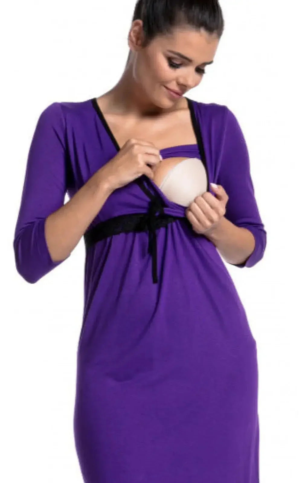 Robe allaitement dentelle violet