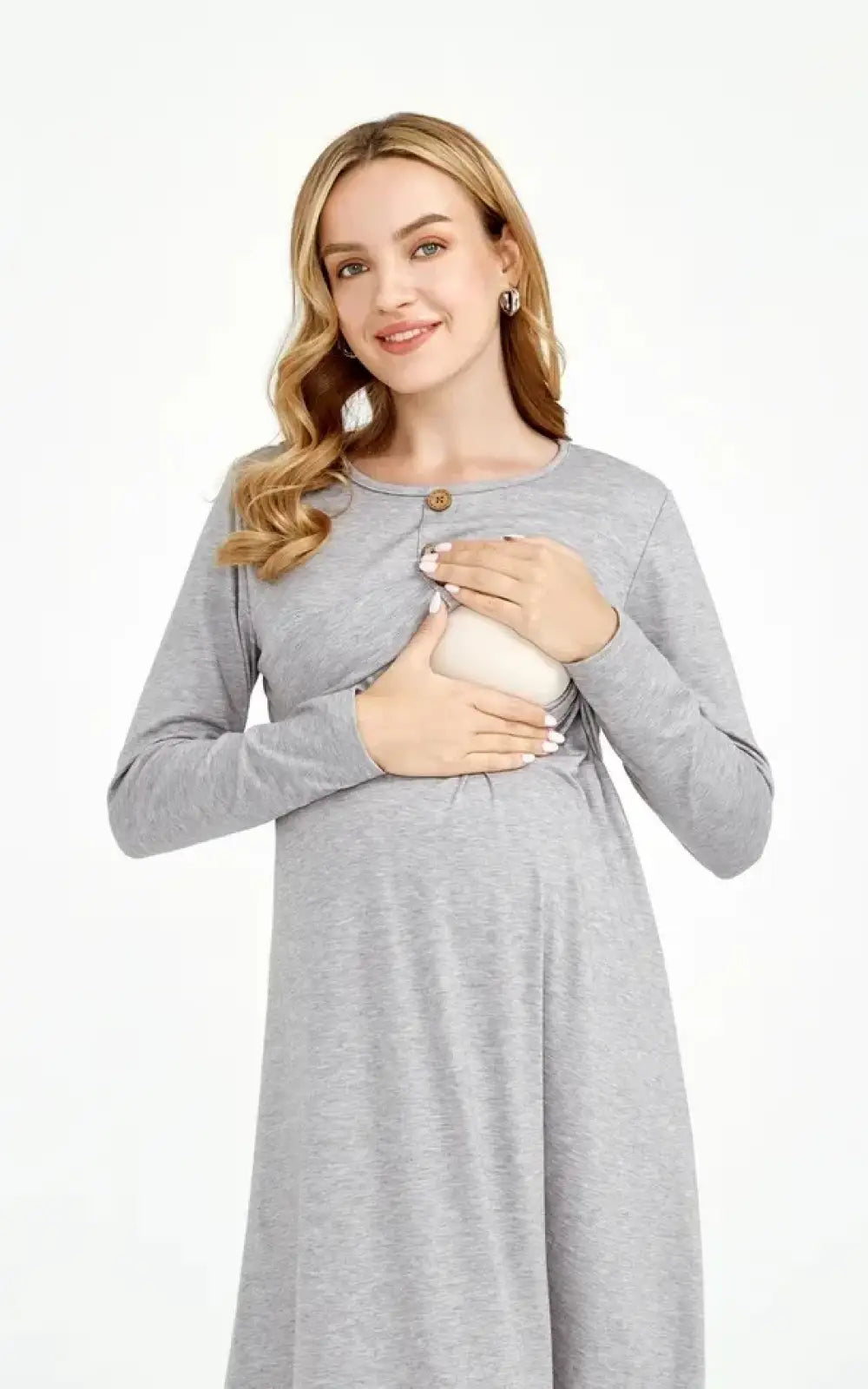 Robe allaitement grande taille gris