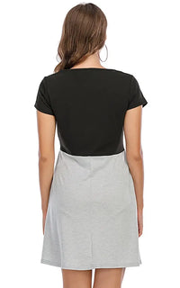 Robe allaitement noire et grise, vue 2