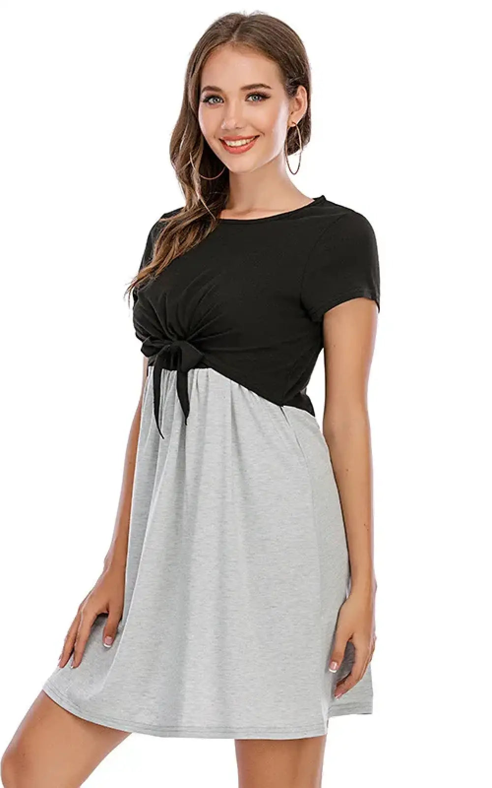 Robe allaitement noire et grise, vue 3