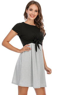 Robe allaitement noire et grise, coloris gris