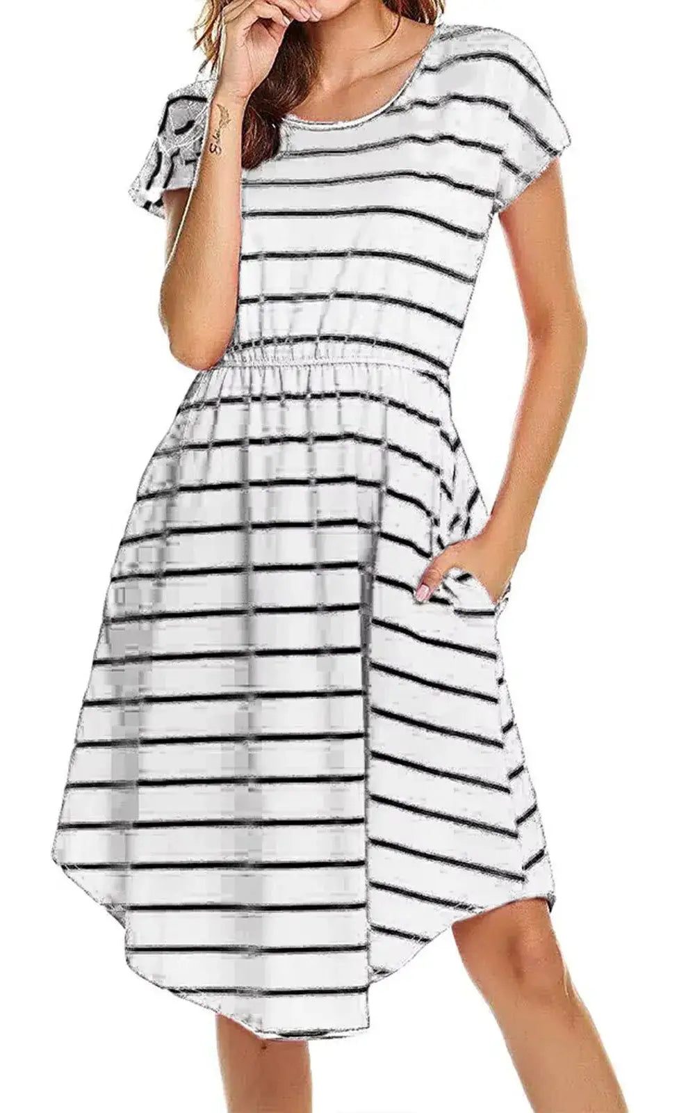 Robe allaitement rayée à poches