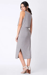 Robe allaitement rayée grise, vue 1