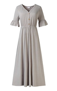 Robe chemise allaitement à boutons de bois
