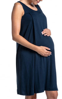 Robe courte allaitement bleu foncé