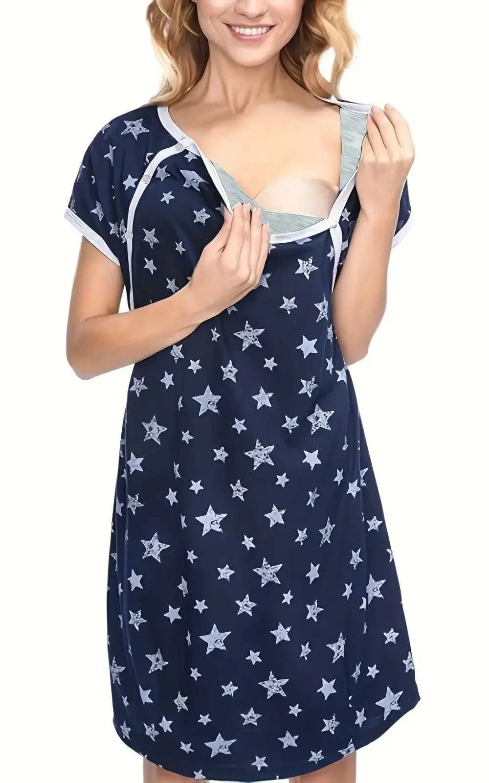 Robe de nuit allaitement à ouverture avant