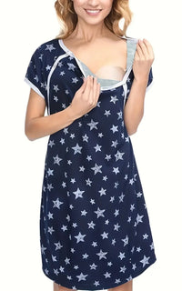 Robe de nuit allaitement à ouverture avant
