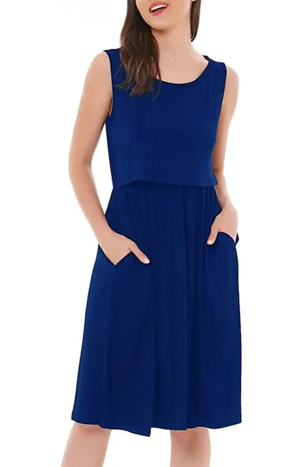 Robe allaitement à poches bleu roi