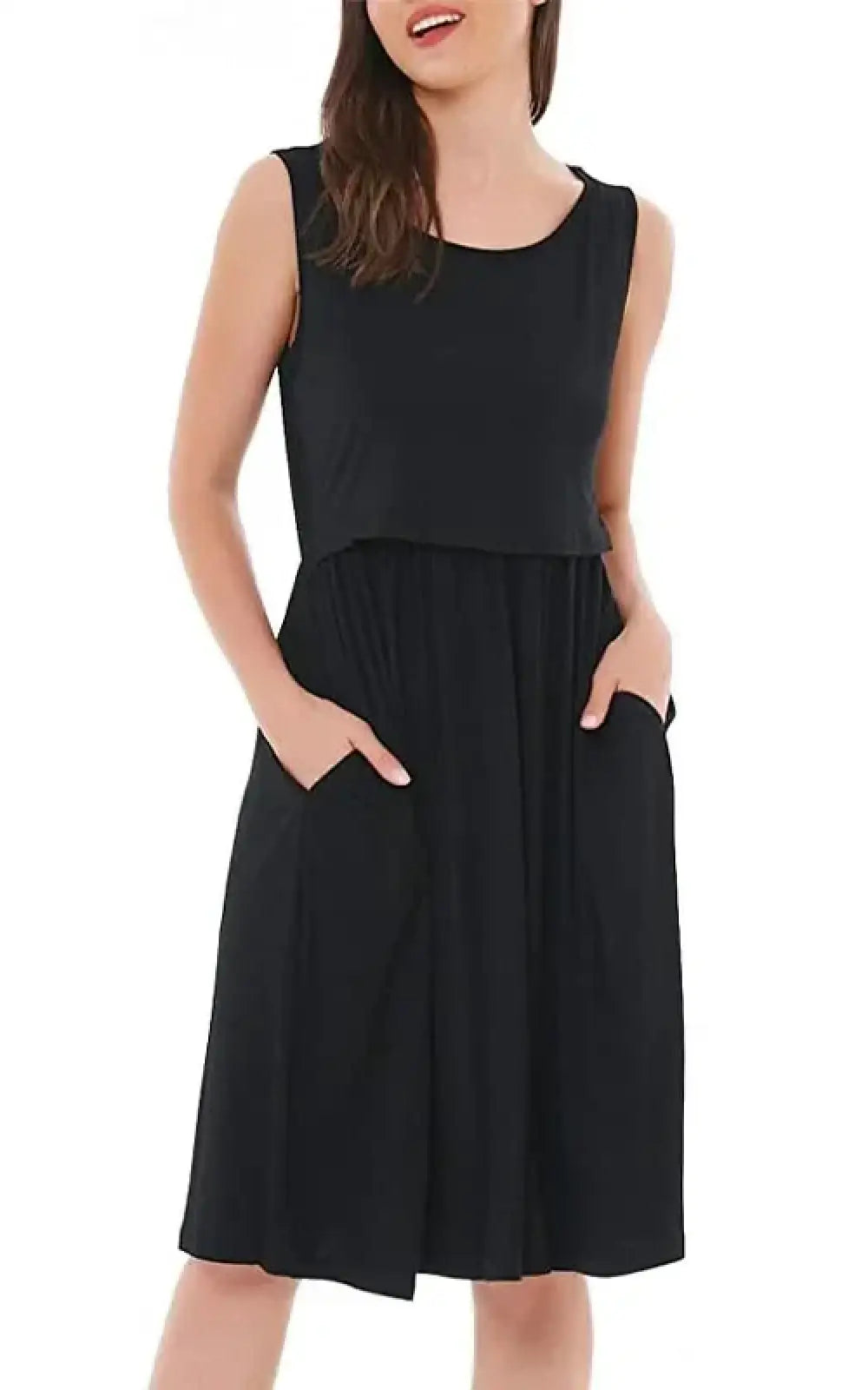 Robe noire allaitement à poches