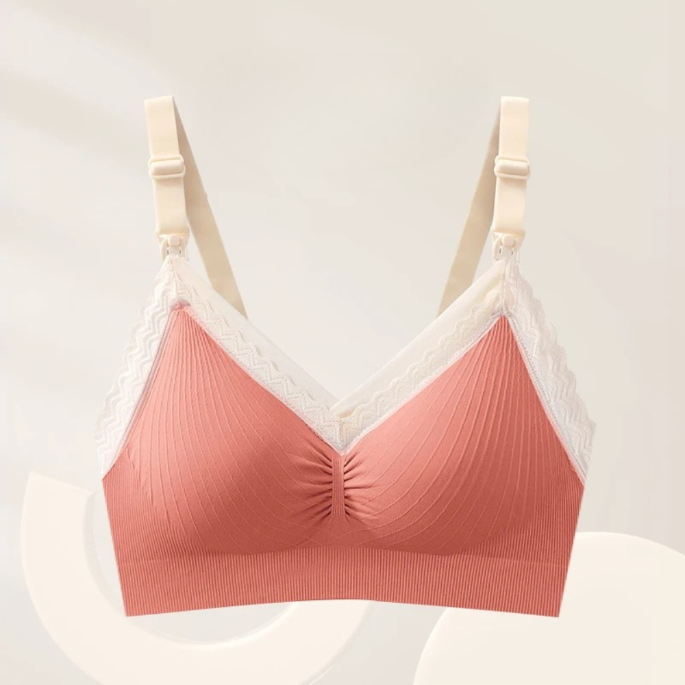 Soutien-gorge allaitement bon maintien sans armature - Rouge corail / M - Soutien-gorge d’allaitement