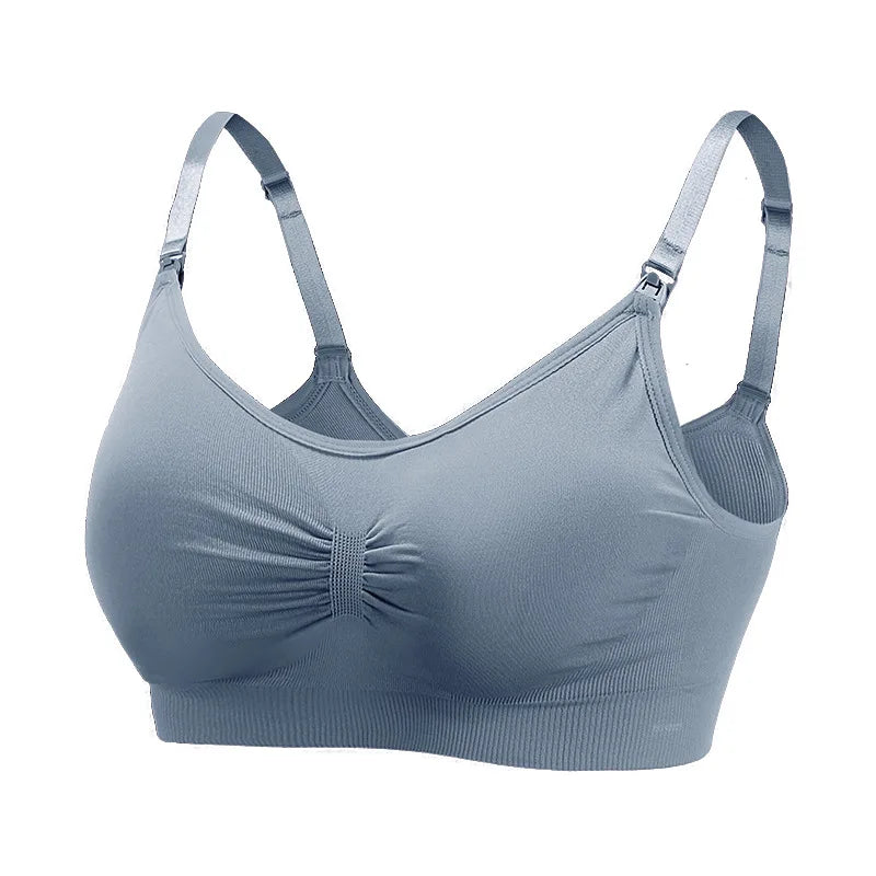 Soutien-gorge allaitement coton - Gris bleu / M - Soutien-gorge d’allaitement